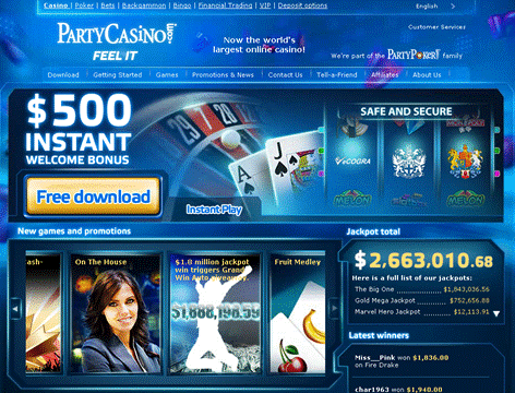 party casino signup bonus